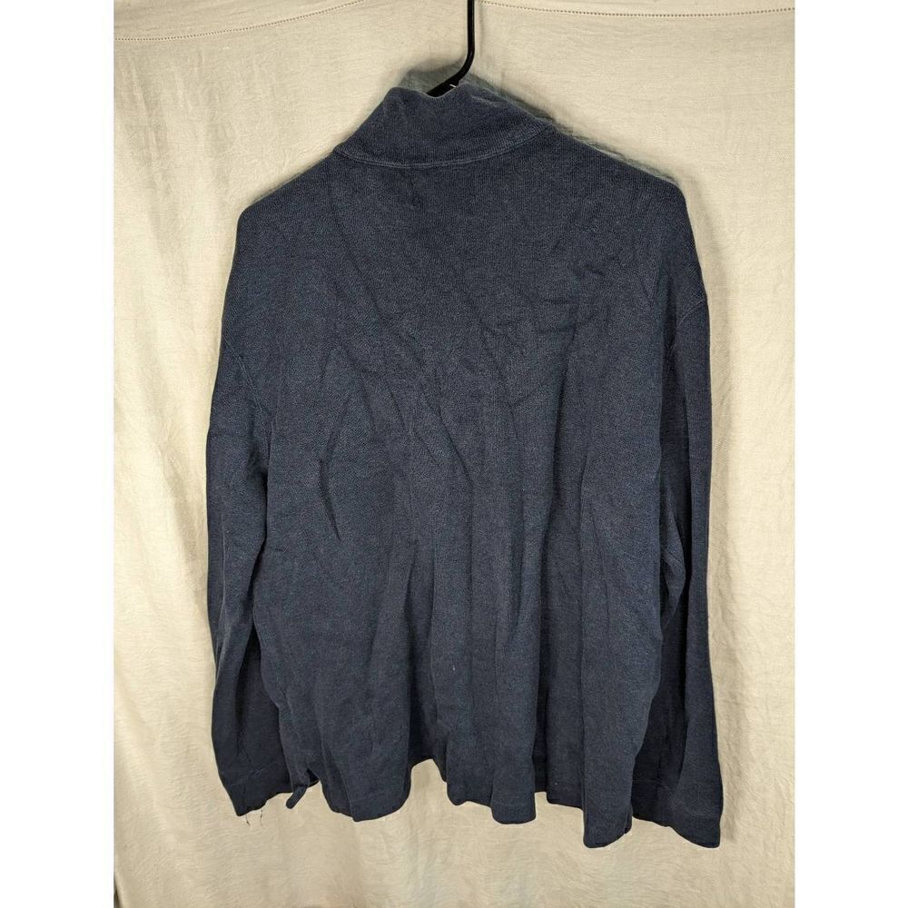 Polo by Ralph Lauren Quarter Zip 100% Cotton Pullover Sweater Navy L Large Mens - Picture 7 of 7